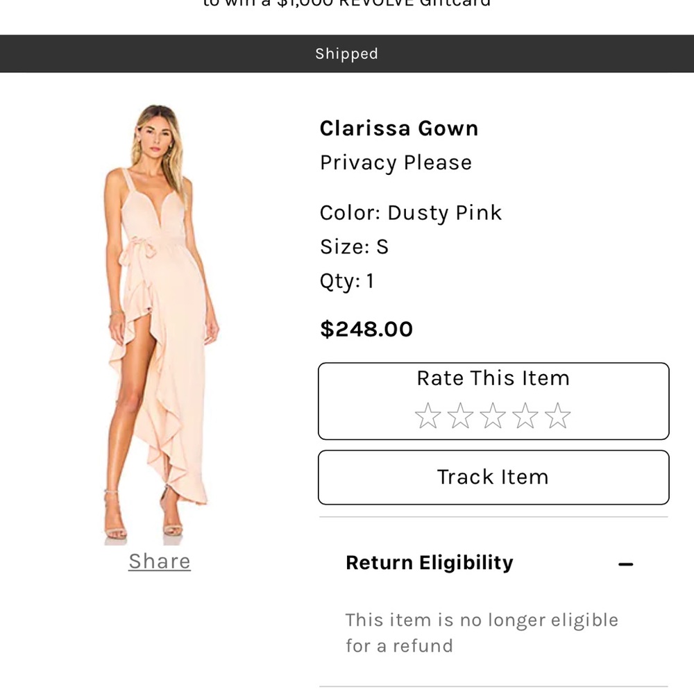 Clarissa gown by privacy never worn brand new